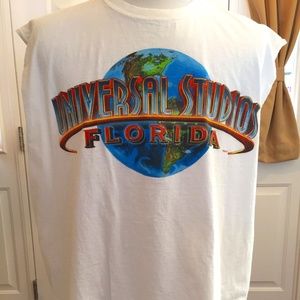 Universal Studios Sleeveless White Mens Shirt 2X w/Graphic